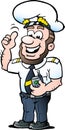 Vector Cartoon illustration of a Happy Ship Captain Royalty Free Stock Photo