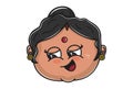 Vector Cartoon Illustration Of Indian Aunty