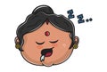 Vector Cartoon Illustration Of Indian Aunty