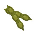 Vector cartoon soy beans pods Royalty Free Stock Photo