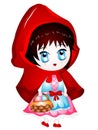 Vector Cartoon Illustration Little Red Riding Hood