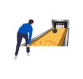 Man bowling vector on white Royalty Free Stock Photo