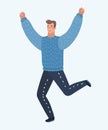 man jumping run for joy Royalty Free Stock Photo