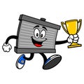 Radiator Mascot running with a Trophy