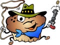 Vector Cartoon Illustration Of A Muffin Cowboy
