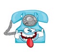 Annoying cartoon illustration of Old telephone