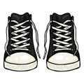 Vector Cartoon Illustration - Pair of High Casual Gumshoes. Front View