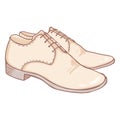 Vector Cartoon Illustration - Pair of Leather Men Shoes Royalty Free Stock Photo