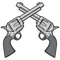 Wild West Revolvers Illustration