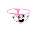 Punk cartoon illustration of women G-String panties Royalty Free Stock Photo