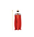 Kings robe with crown and scepter on white