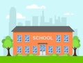 Vector cartoon illustration of school building Royalty Free Stock Photo