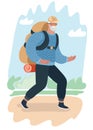 Senior hiker with backpack Royalty Free Stock Photo