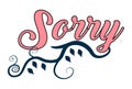 Vector Cartoon Illustration Of Sorry Text