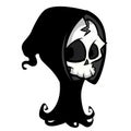 Vector cartoon illustration of spooky Halloween death skeleton character mascot isolated Royalty Free Stock Photo