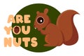 Vector Cartoon Illustration Of Squirrel Royalty Free Stock Photo