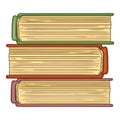 Vector Cartoon Illustration - Stack of Books Royalty Free Stock Photo