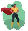 Super heroine watching over city. Royalty Free Stock Photo