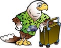 Vector Cartoon illustration of a Traveling Tourist Eagle Bird