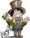 Vector Cartoon illustration of a Happy Oliver Twist