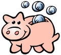 Vector Cartoon illustration of a Happy Money Piggy Bank Royalty Free Stock Photo