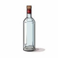Vector Cartoon Illustration Of Vodka Bottle On White Background Royalty Free Stock Photo