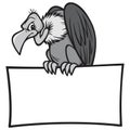 Black and White Vulture with Sign