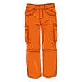 Vector Single Cartoon Illustration - Winter Orange Hiking Trousers