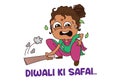 Vector Cartoon Illustration Of Diwali Sticker