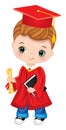 Vector Cartoon Image of Boy Celebrating Graduation