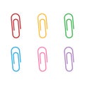 Vector cartoon image of paper clips, rivets and buttons for paper Royalty Free Stock Photo