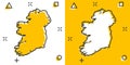 Vector cartoon Ireland map icon in comic style. Ireland sign illustration pictogram. Cartography map business splash effect