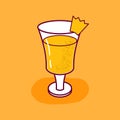 Vector cartoon isolated pineapple juice isolated icon Royalty Free Stock Photo