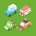 Vector Cartoon Isometric Cars