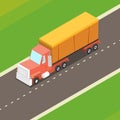 Vector Cartoon Isometric Truck