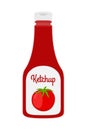 Vector cartoon ketchup bottle. Red tomato sauce, condiment, plastic bottle