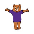 Vector of a cartoon bear mascot with open arms paws.