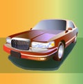 Vector cartoon limousine color 3d illustration 10eps Royalty Free Stock Photo