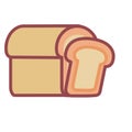 Vector Cartoon Loaf Of Bread Emoji Icon Isolated