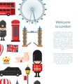 Vector cartoon London sights banner