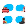 Vector London sights stickers illustration