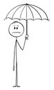 Vector Cartoon of Man or Businessman Holding Umbrella