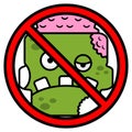 zombie skull mascot forbidden sign Royalty Free Stock Photo