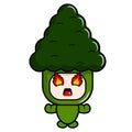 Vegetable broccoli mascot costume is angry