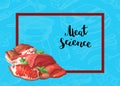 Vector cartoon meat elements background illustration