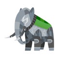 Vector cartoon mechanical robotic elephant. Toy androids with artificial intelligence, pet for games. Creature produced