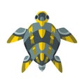 Vector cartoon mechanical robotic turtle. Toy androids with artificial intelligence, pet for games. Creature produced by