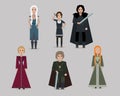 Vector cartoon medieval characters.