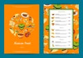 Vector cartoon mexican food cafe or restaurant menu template illustration Royalty Free Stock Photo