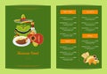 Vector cartoon mexican food restaurant menu design Royalty Free Stock Photo